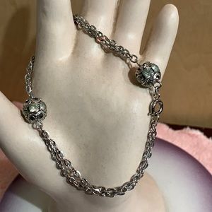 Silver tone bracelets Small with clear Rhinestones